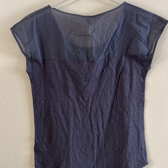 NWT Fossil Knit and Sheer Top Sabrina Charcoal Sleeveless Size Small - Picture 7 of 14